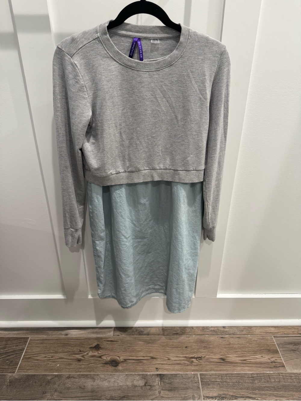 Seraphine Maternity Blue and Gray Tank Dress with Detachable Sweatshirt Size 4